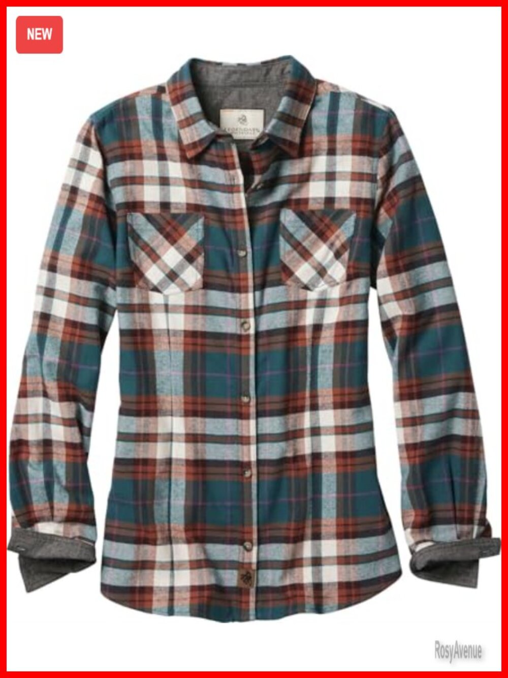 Women's Flannel Long Sleeve 100% Cotton Button Up Shirt